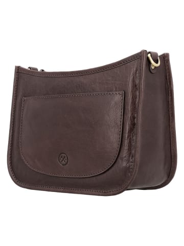 HIDE & STITCHES Leren schoudertas "Jura" bruin - (B)25 x (H)17 x (D)10 cm