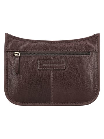 HIDE & STITCHES Leren schoudertas "Jura" bruin - (B)25 x (H)17 x (D)10 cm