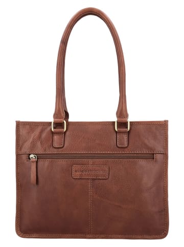 HIDE & STITCHES Leder-Schultertasche "Jura" in Hellbraun - (B)30 x (H)21 x (T)10 cm