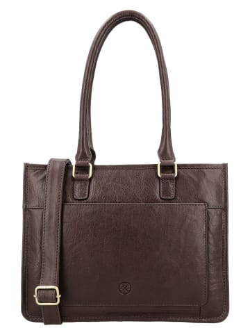 HIDE & STITCHES Leren schoudertas "Jura" bruin - (B)30 x (H)21 x (D)10 cm