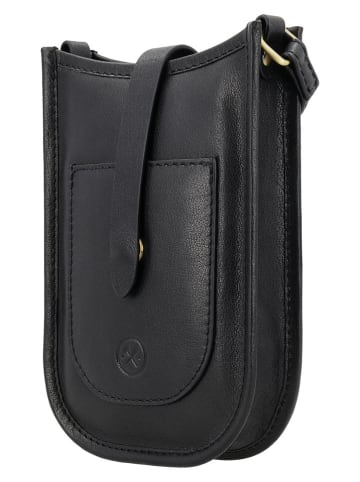 HIDE & STITCHES Leren smartphonetas "Jura" zwart - (B)12 x (H)17 x (D)4 cm