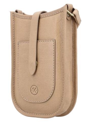 HIDE & STITCHES Leren smartphonetas "Jura" beige - (B)12 x (H)17 x (D)4 cm