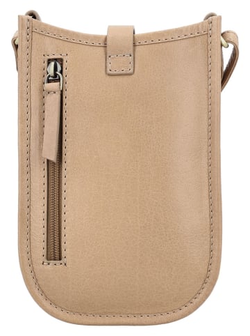 HIDE & STITCHES Leder-Handytasche "Jura" in Beige - (B)12 x (H)17 x (T)4 cm