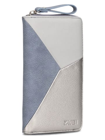 Zwei Geldbörse in Hellblau/ Grau/ Silber - (B)11 x (H)20 x (T)3 cm