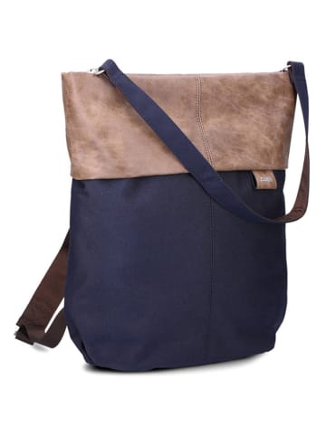 Zwei Schultertasche in Dunkelblau/ Beige - (B)33 x (H)34 x (T)14 cm