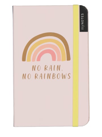 ars edition Notizbuch "No rain, no rainbow" in Rosa - A6