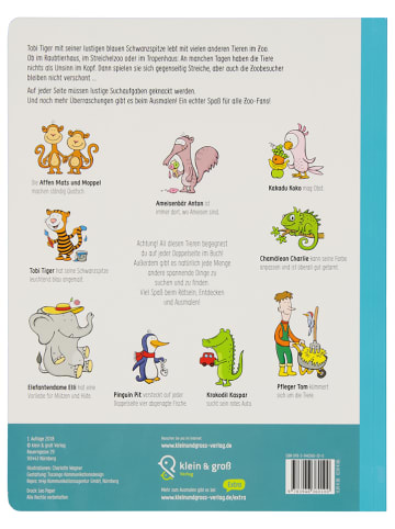 klein & groß Verlag Mal- und Rätselbuch "Tobi Tiger - Im Zoo geht's tierisch rund"