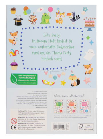 ars edition Stickerbuch "Partysticker" - ab 4 Jahren