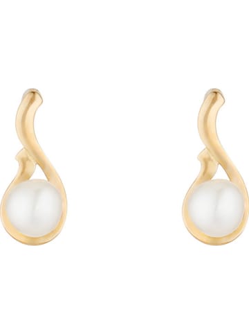 OR ÉCLAT Gouden oorstekers "Goutte perlée" met parels