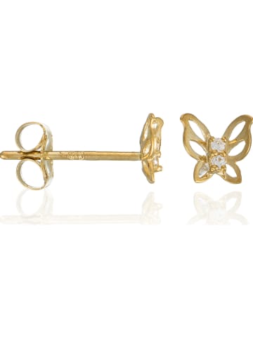 OR ÉCLAT Złote kolczyki-wkrętki "Ilumination" z cyrkoniami