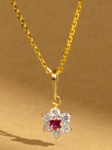 OR ÉCLAT Złota zawieszka "Le Messager rouge" z cyrkoniami