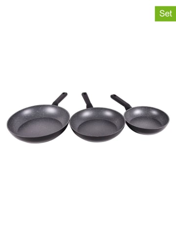 InnovaGoods 3-delige set: braadpannen "Excellence" zwart