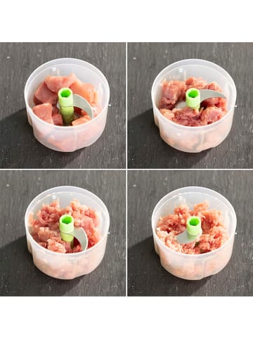 InnovaGoods Mini-Zerkleinerer in Weiß/ Grün - (H)11,7 x Ø 8,7 cm