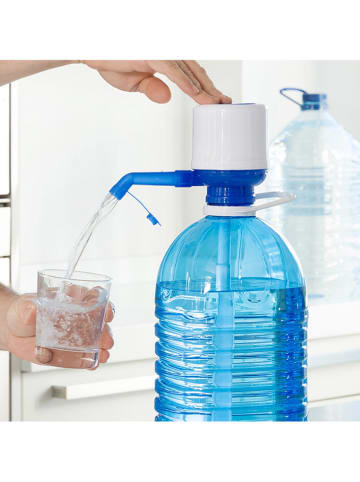 InnovaGoods Wasserspender in Weiß/ Blau - (B)8 x (H)16,5 x (T)18 cm