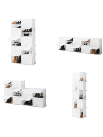 InnovaGoods Schuhschrank in Weiß - (B)84 x (H)160 x (T)32 cm