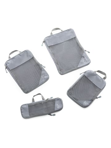 InnovaGoods 4-delige set: bagageopbergzakken lichtgrijs