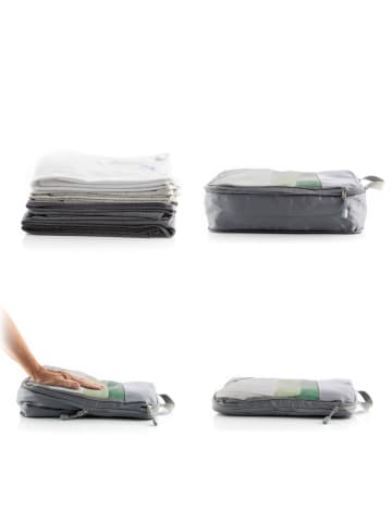 InnovaGoods 4-częściowy zestaw toreb organizacyjnych w kolorze szarym