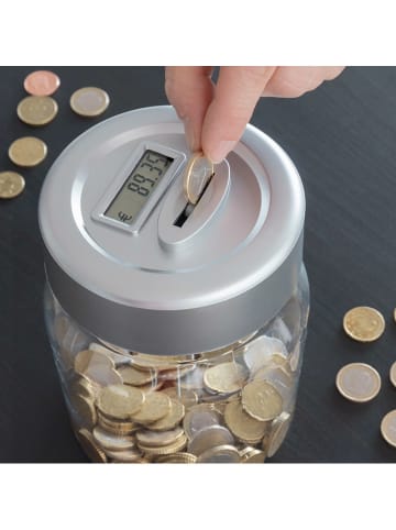 InnovaGoods Elektrische spaarpot zilverkleurig - (H)17 x Ø 12 cm