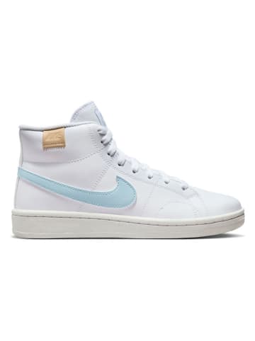 Nike Sportswear Leder-Sneakers "Court Royale 2 Mid" in Weiß/ Hellblau