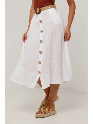 Le Monde du Lin Spódnica w kolorze białym
