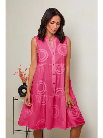 Le Monde du Lin Lniana sukienka w kolorze różowym