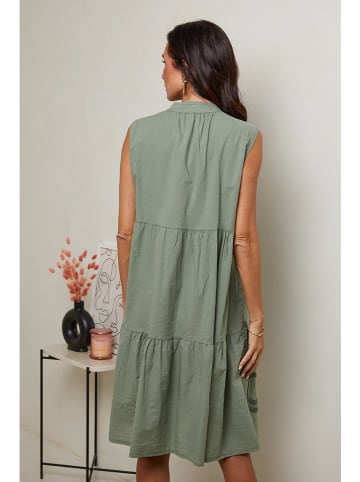 Le Monde du Lin Linnen jurk kaki