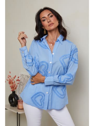 Le Monde du Lin Linnen blouse lichtblauw