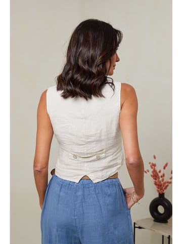 Le Monde du Lin Linnen gilet crème