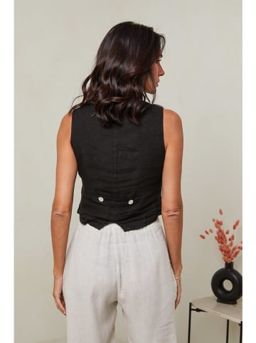 Le Monde du Lin Linnen gilet zwart