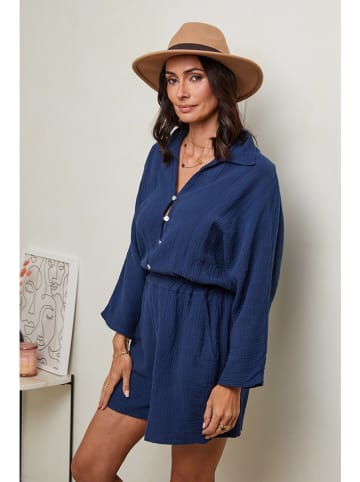 Le Monde du Lin Leinen-Jumpsuit in Dunkelblau