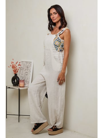 Le Monde du Lin Lniane ogrodniczki w kolorze beżowym