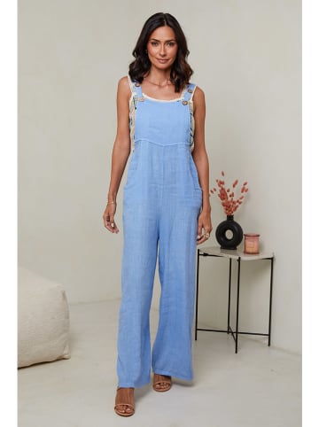 Le Monde du Lin Linnen tuinbroek lichtblauw