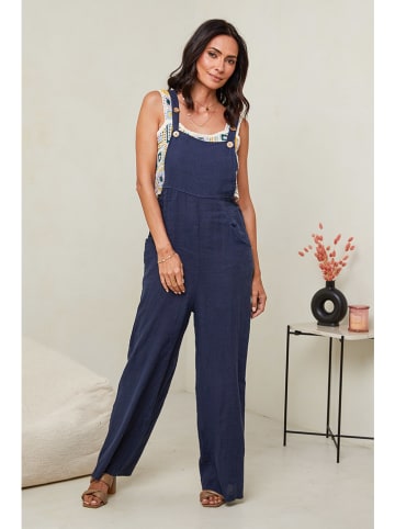 Le Monde du Lin Linnen tuinbroek donkerblauw