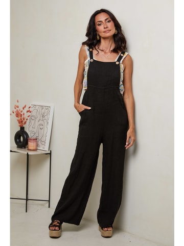 Le Monde du Lin Leinen-Latzhose in Schwarz