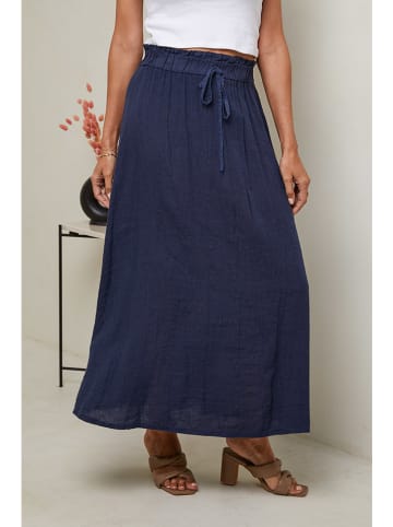 Le Monde du Lin Leinen-Rock in Dunkelblau