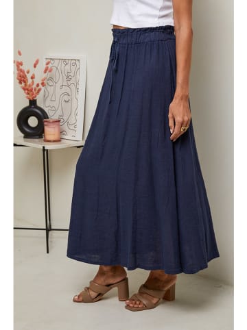 Le Monde du Lin Lniana spódnica w kolorze granatowym