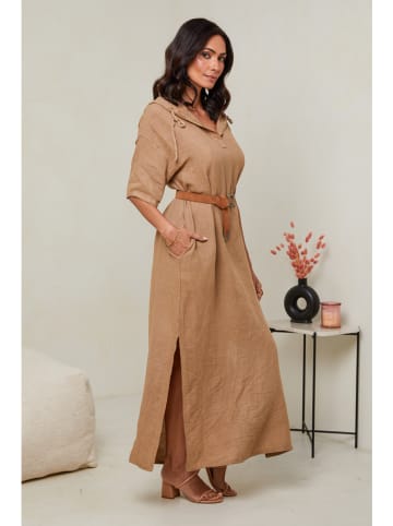 Le Monde du Lin Linnen jurk camel