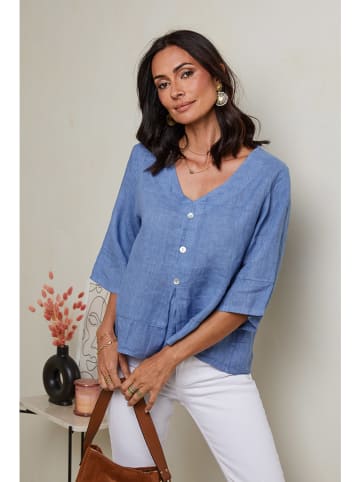 Le Monde du Lin Leinen-Bluse in Hellblau