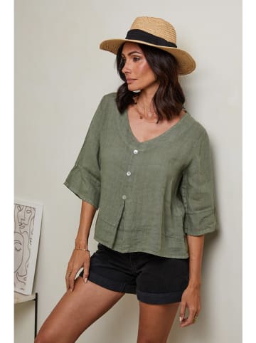 Le Monde du Lin Linnen shirt groen