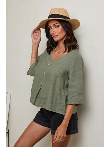 Le Monde du Lin Linnen shirt groen