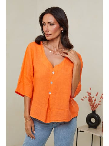 Le Monde du Lin Linnen blouse oranje