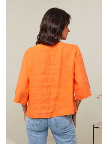 Le Monde du Lin Linnen blouse oranje