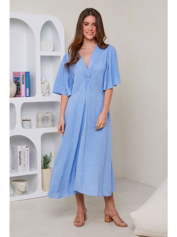 Le Monde du Lin Linnen jurk lichtblauw