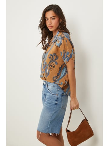 Le Monde du Lin Lniana bluzka w kolorze jasnobrązowym