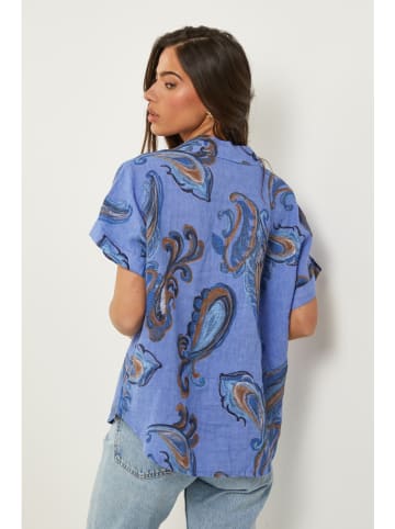 Le Monde du Lin Lniana bluzka w kolorze niebieskim