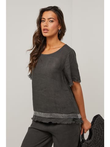 Le Monde du Lin Linnen blouse antraciet