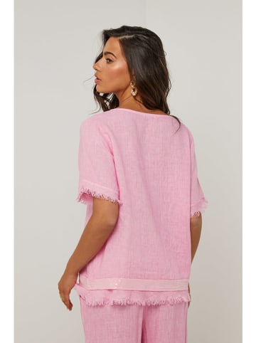 Le Monde du Lin Leinen-Bluse in Rosa