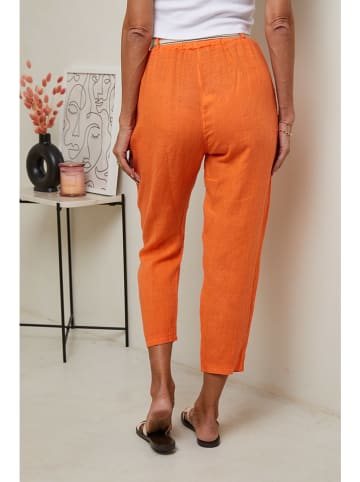Le Monde du Lin Lniane spodnie w kolorze pomarańczowym
