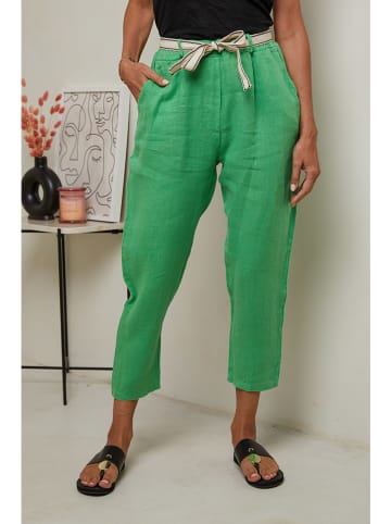 Le Monde du Lin Linnen broek groen
