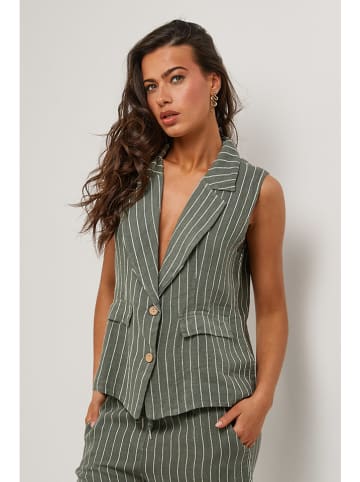 Le Monde du Lin Leinen-Weste in Khaki